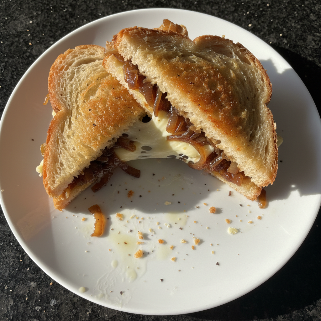 Karamellisierte Zwiebel und Brie Sandwich