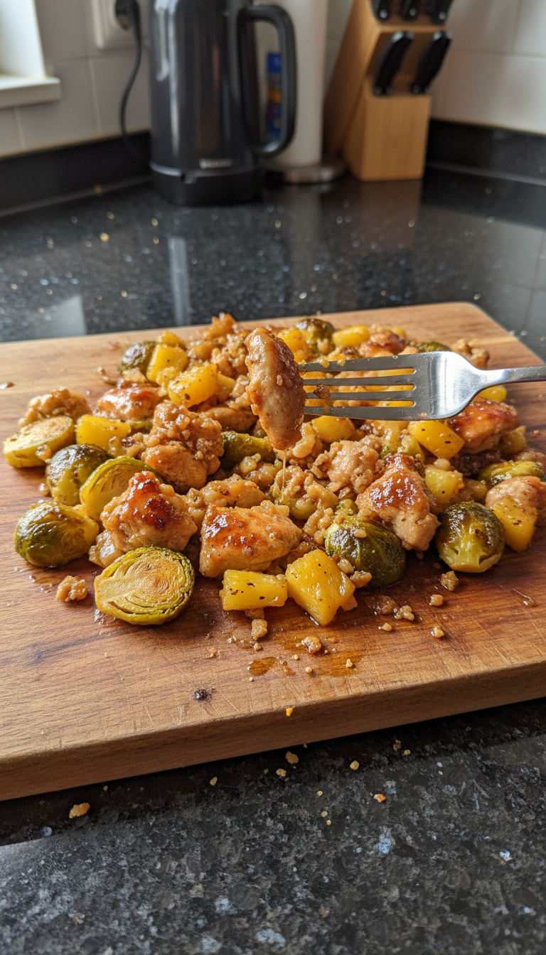 Ananas Rosenkohl Hähnchen