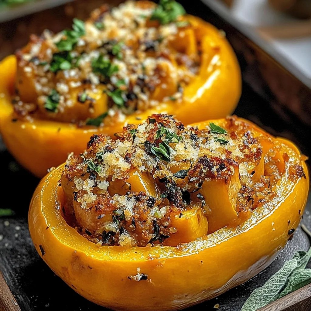 Gefüllter Butternut-Kürbis