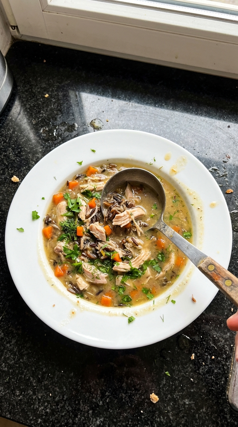 Wildreis Hähnchen Suppe