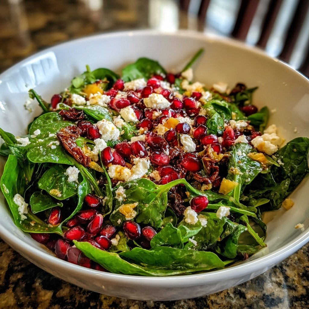 Wildkräutersalat mit Granatapfel und Feta