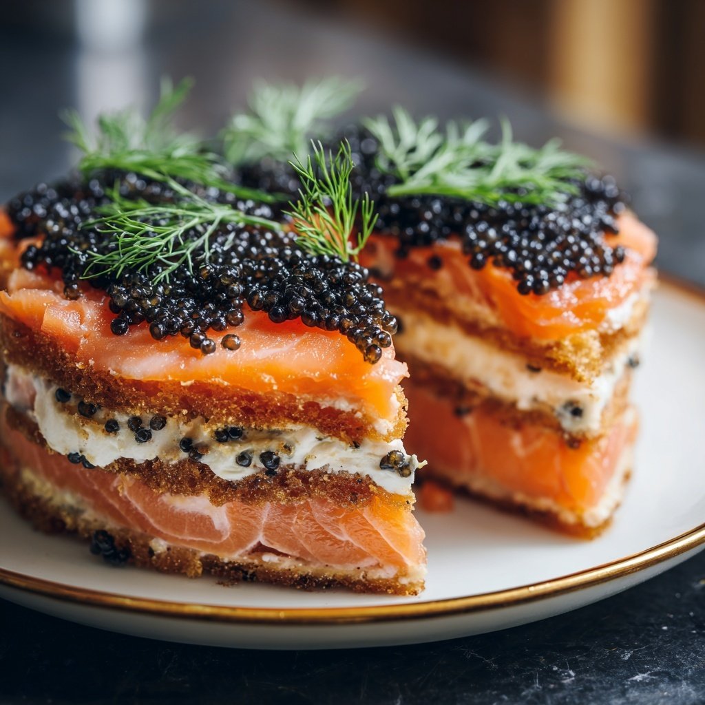 Lachs mit Kaviar und Dill