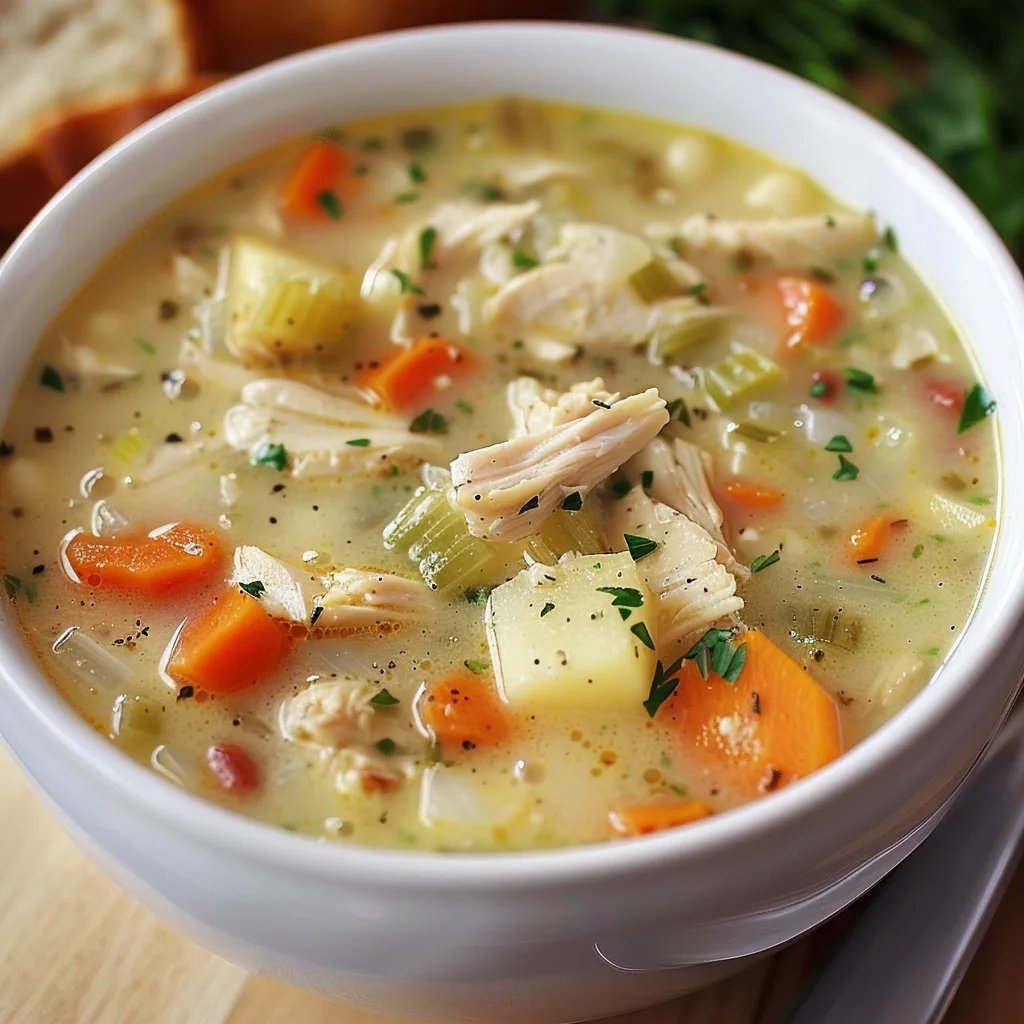 Herzhafte Hühner-Kartoffelsuppe