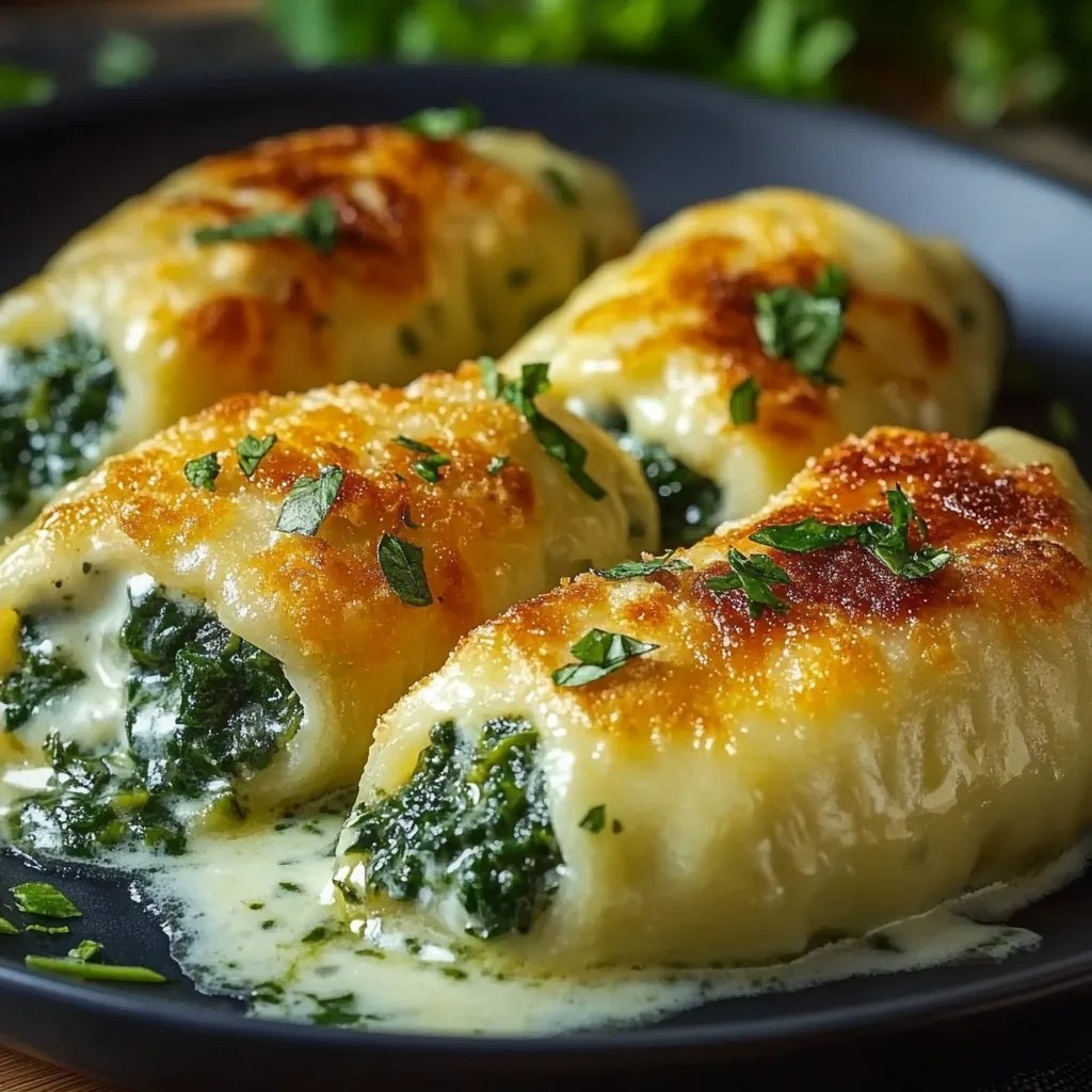 Kartoffeltaschen mit Spinat-Frischkäse