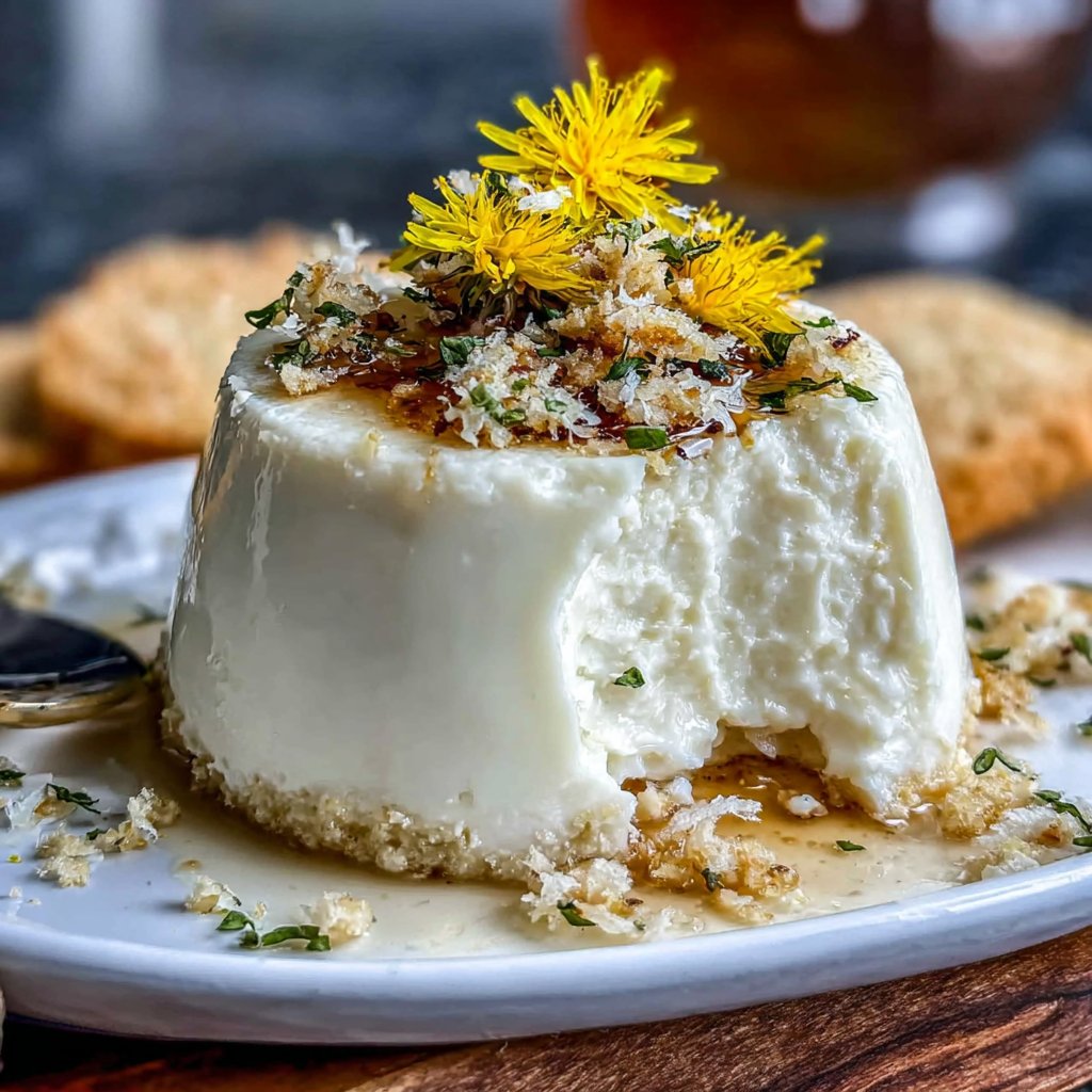 Zartes Löwenzahn-Panna Cotta