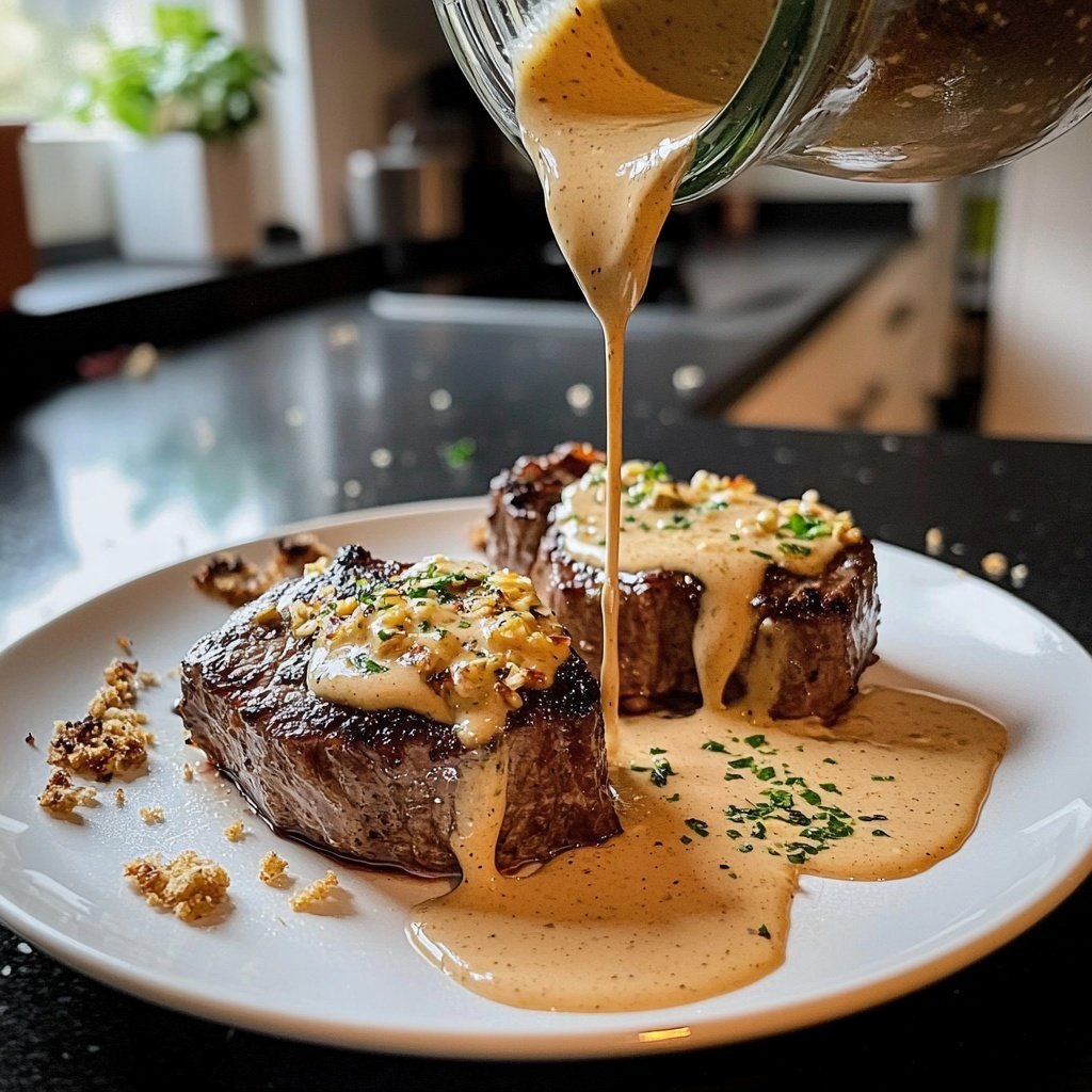 Rinderfilet mit Knoblauch-Dijon-Sahnesauce