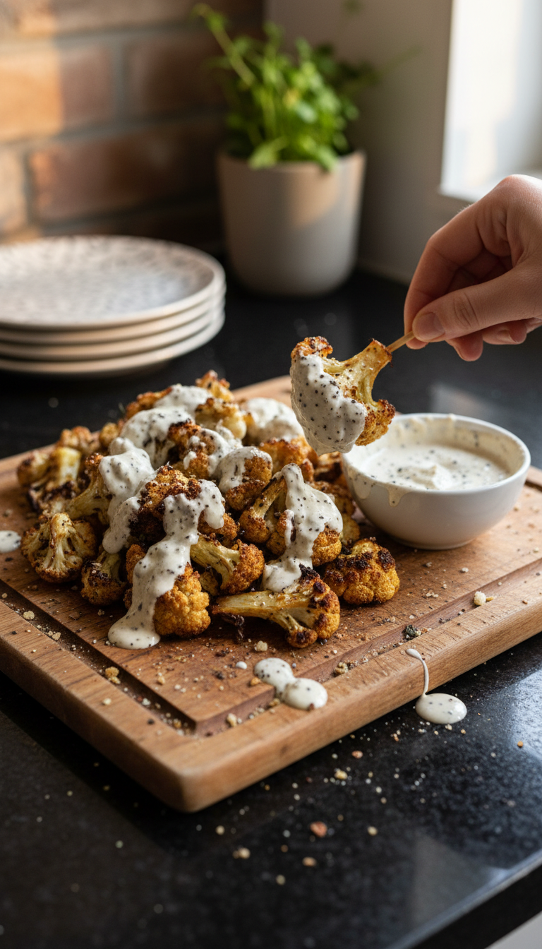 Schwarzer Pfeffer Aioli Blumenkohl