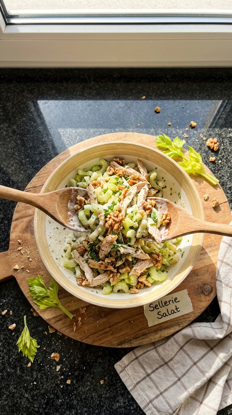 Sellerie Salat mit Grillhähnchen