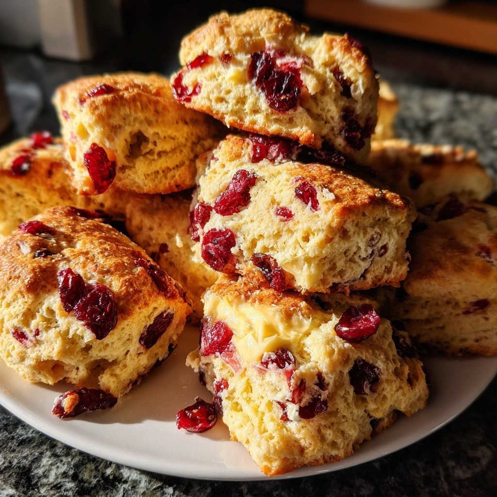 Cranberry Orange Scones mit Butter