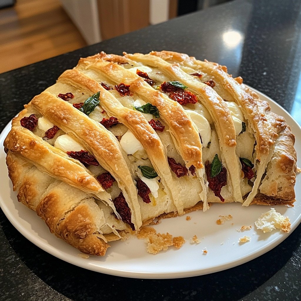 Gebackene Caprese Bissen Blätterteig