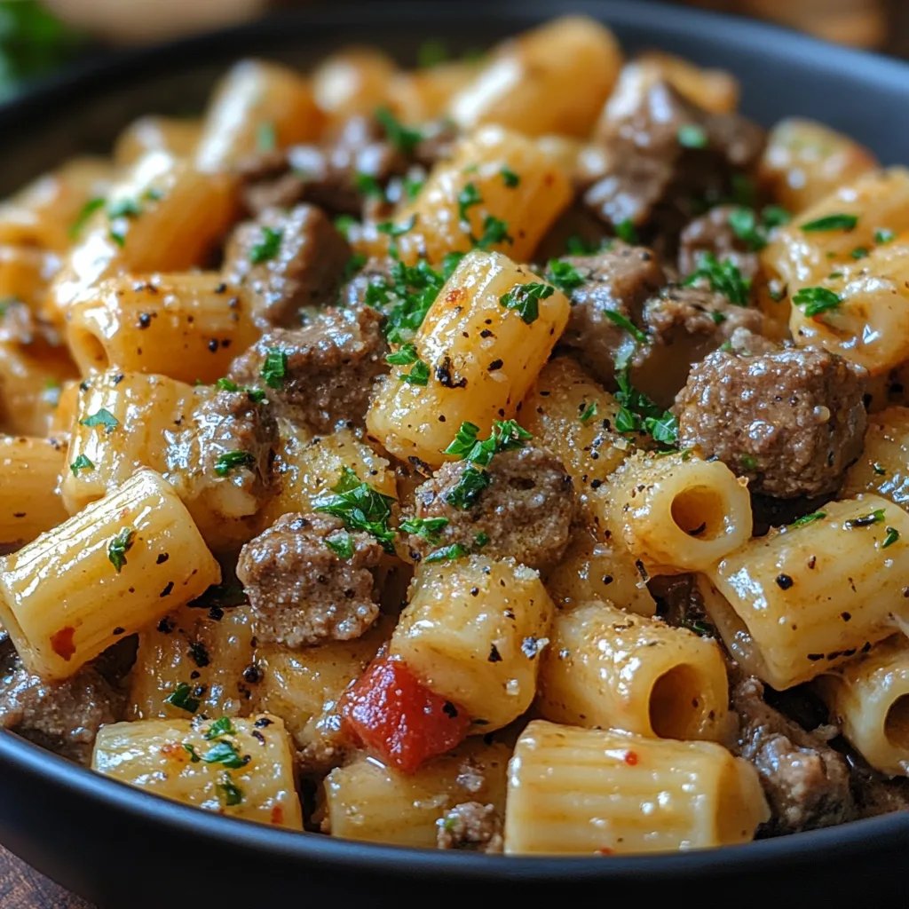 Cremiges One-Pot-Rindfleisch-und-Nudel-Magie: Ein Unglaubliches Ultimatives Rezept mit 7 Zutaten