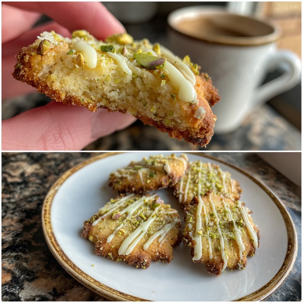 Pistazien-Plätzchen mit weißer Schokolade​