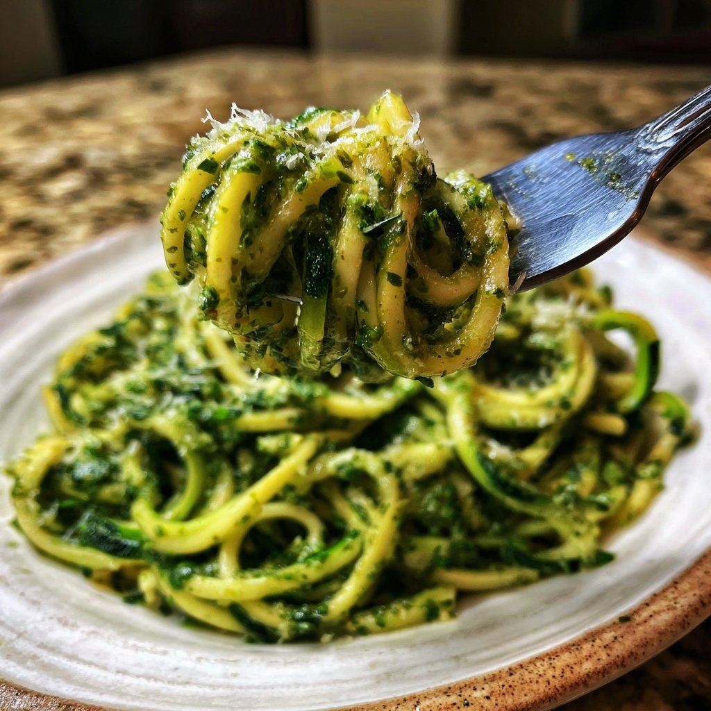Zucchini Nudeln mit Pesto
