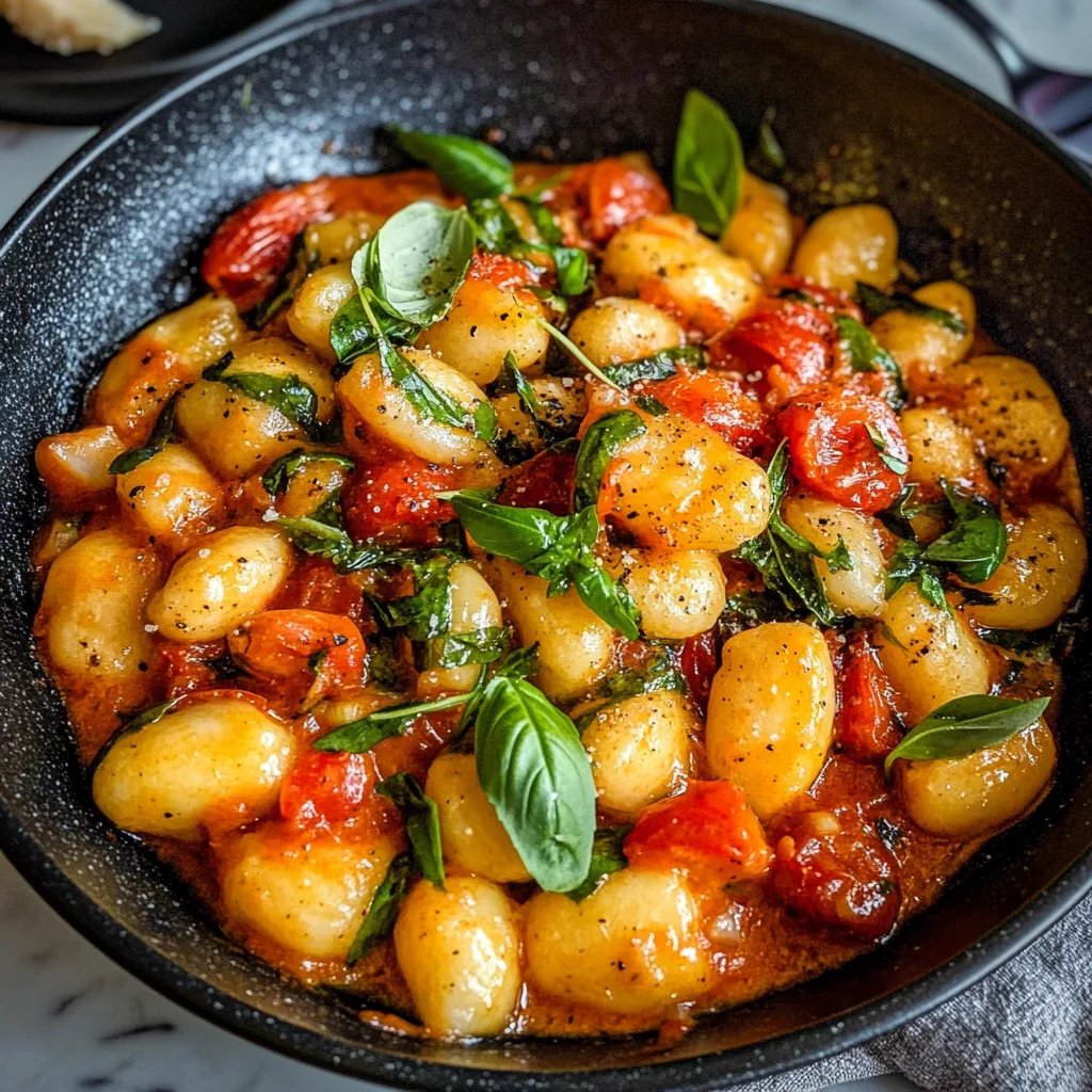 Cremige Gnocchi mit gerösteten Tomaten