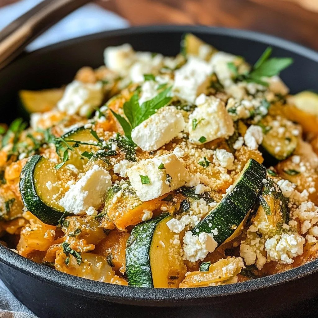 Zucchini-Reis-Pfanne mit Feta