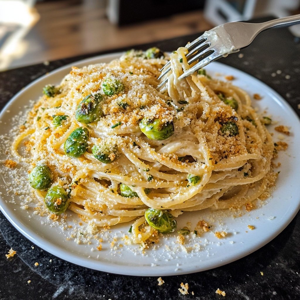 Spaghetti mit Rosenkohl