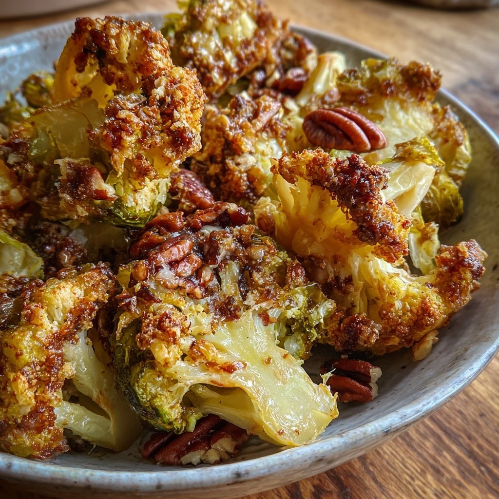 Rosenkohl aus dem Ofen mit Ahornsirup und Pekannüssen​​