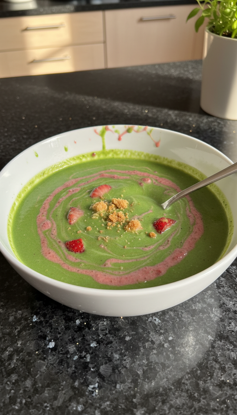 Gekühlte Matcha Erdbeer Suppe​