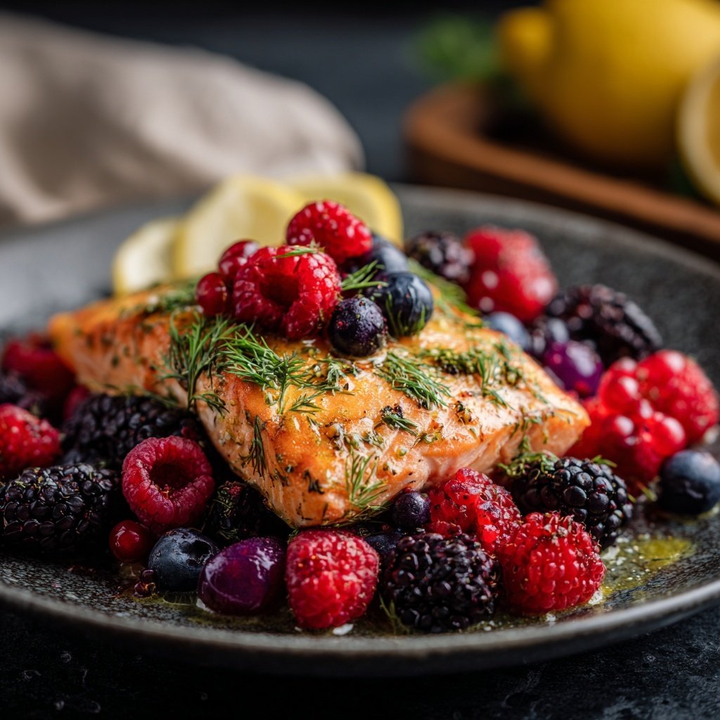 Lemon-Dill Salmon Berry Bowl