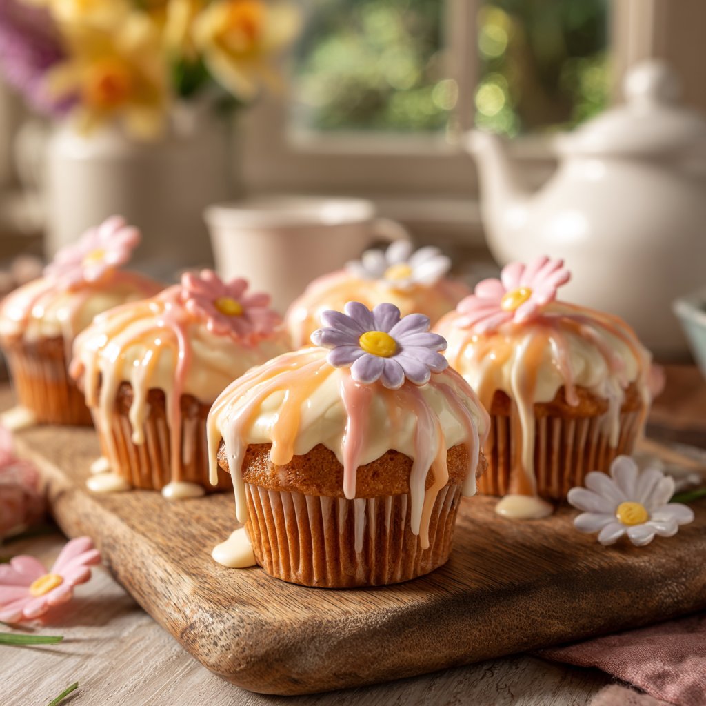 Charmante Gänseblümchen Cupcake Deko