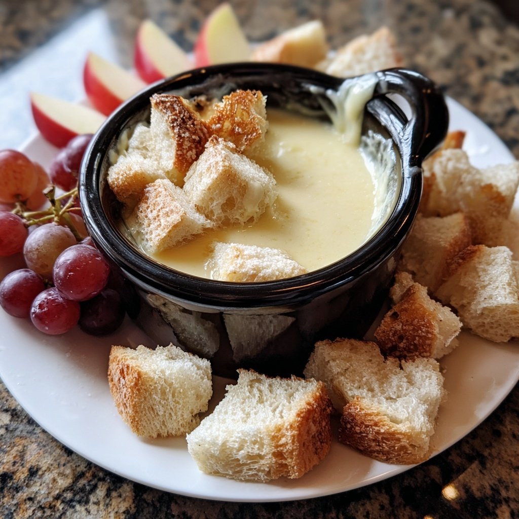 Fondue Beilage Trauben und Apfelscheiben
