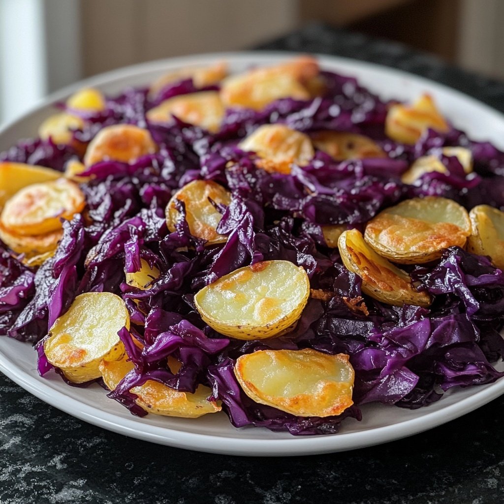 Rotkohl Pfanne mit Kartoffeln