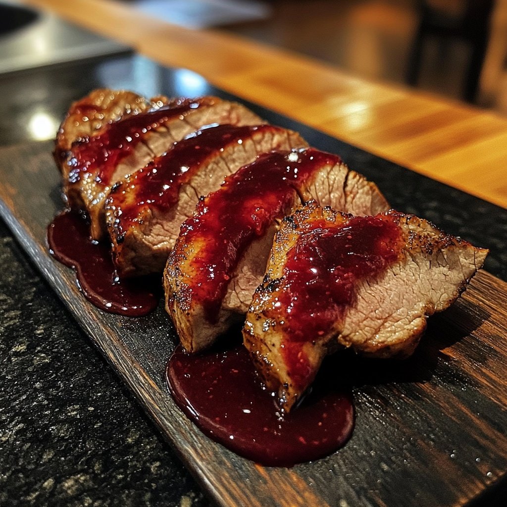 Hirschmedaillons mit Rotweinsauce